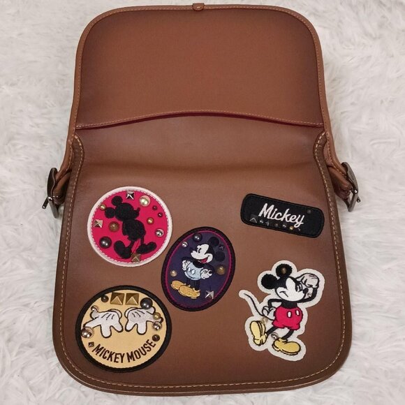 Coach Disney Limited Mickey Mouse Brown Multicolor Shoulder Bag F59373 - Picture 6 of 16